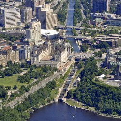 aerial photo of city with canals