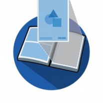 graph in book blue icon 2