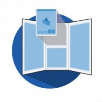 brocheur on blue icon graph
