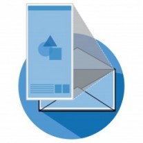 graph in envelope blue icon