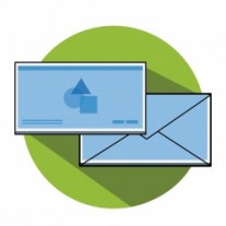 graph in envelope green icon
