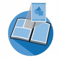 graph in book blue icon 4